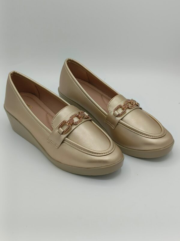 Golden Wedge Pumps