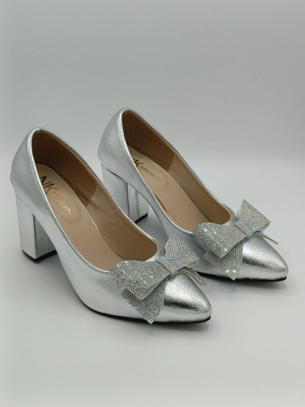 Silver Tie Court Shoe